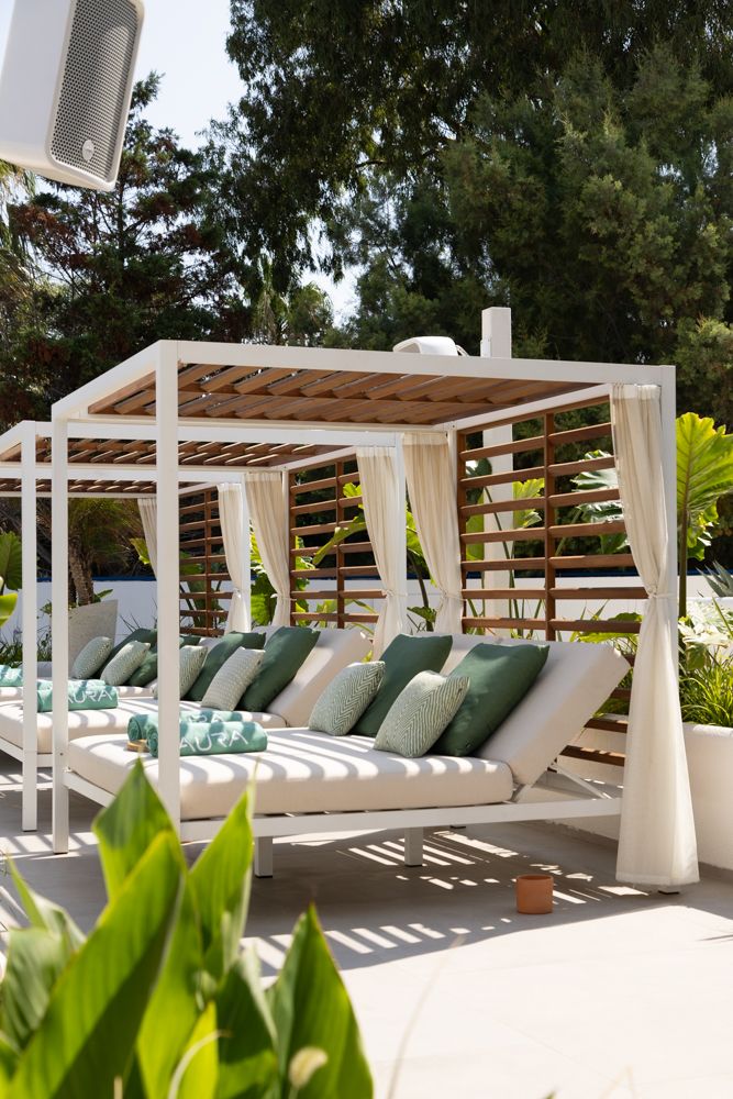 Cabana Beds at Aura Beach Bodrum