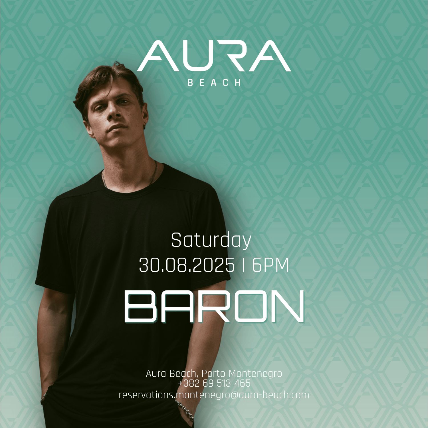 Dj Baron at Aura Beach Tivat Montenegro