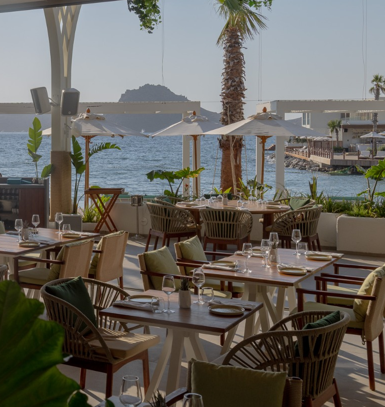 Cabana Beds at Aura Beach Bodrum